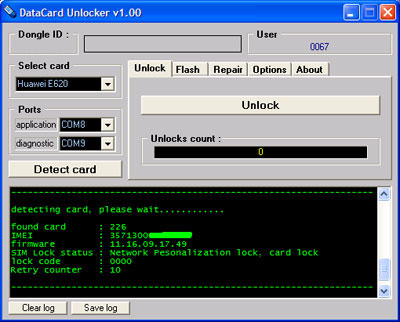 dc card unlocker, pcmcia, unlock