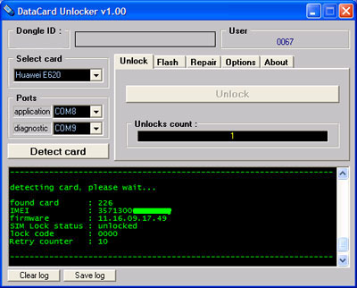 dc card unlocker, pcmcia, unlock