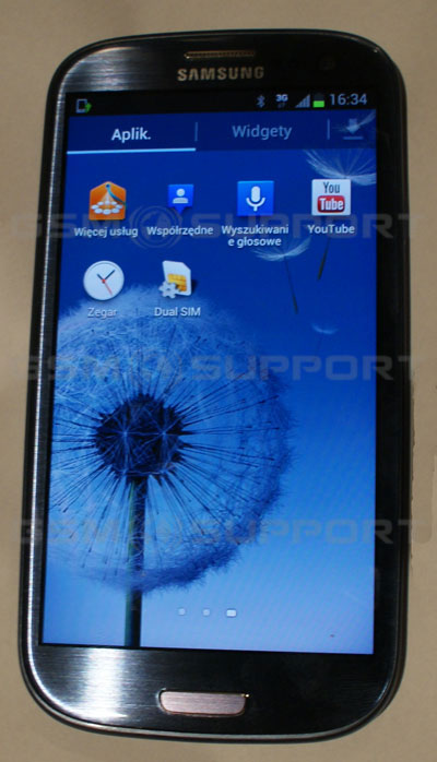 Dual Sim Galaxy S3 i9300 menu aplikacje