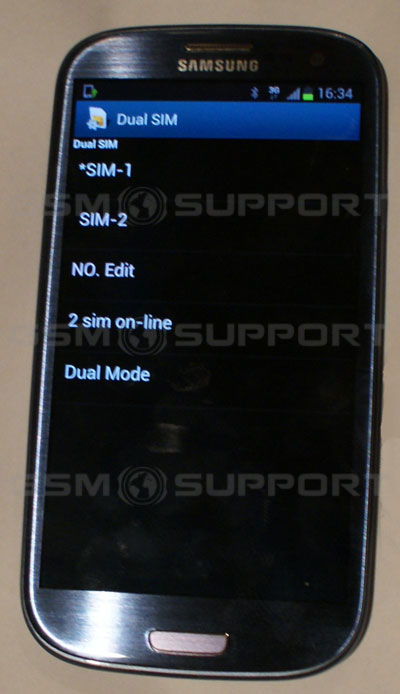 Dual Sim Galaxy S3 i9300 menu dual sima sim1 sim2